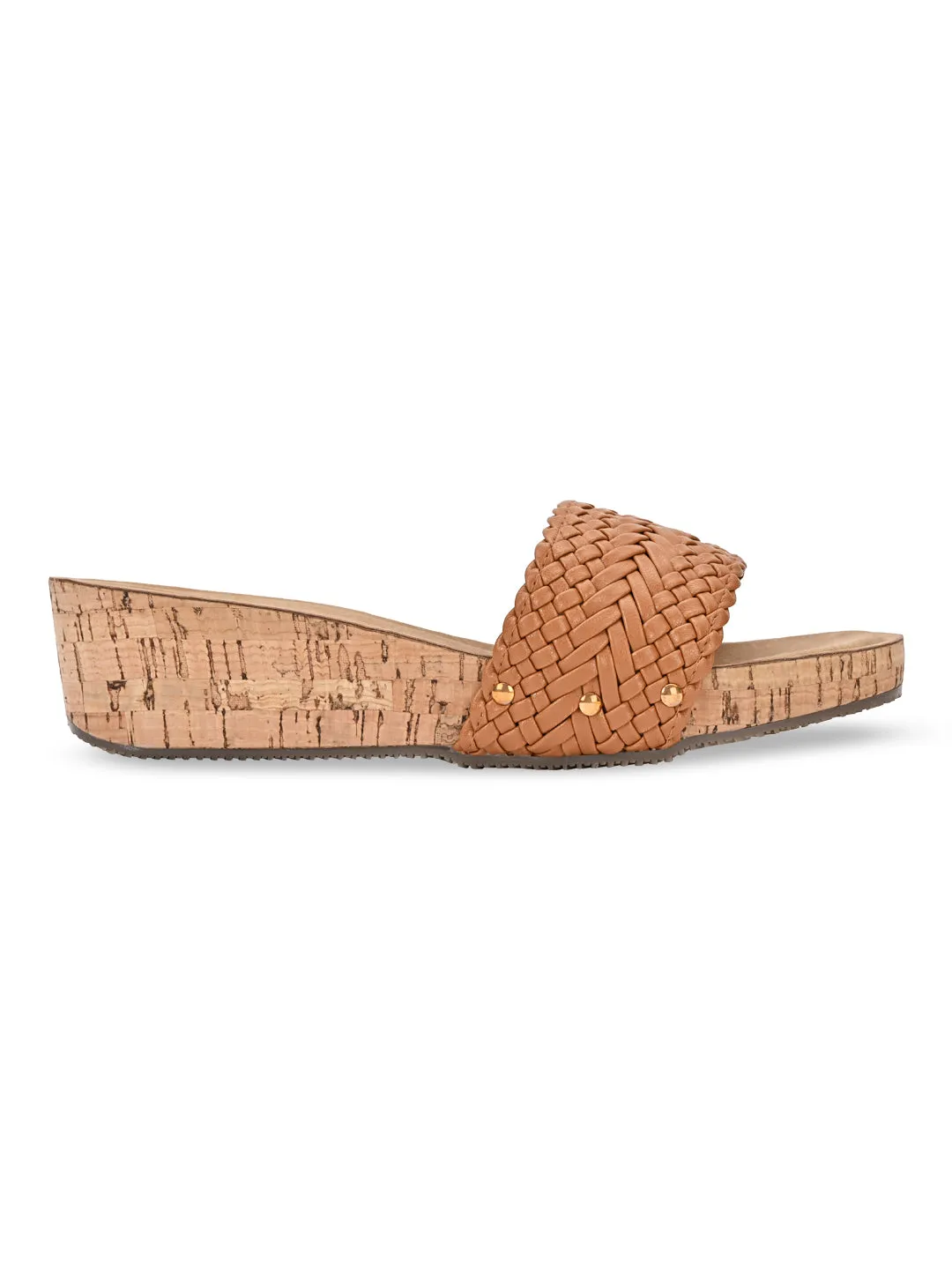 Rocia By Regal Cream Women Woven Slider Wedges