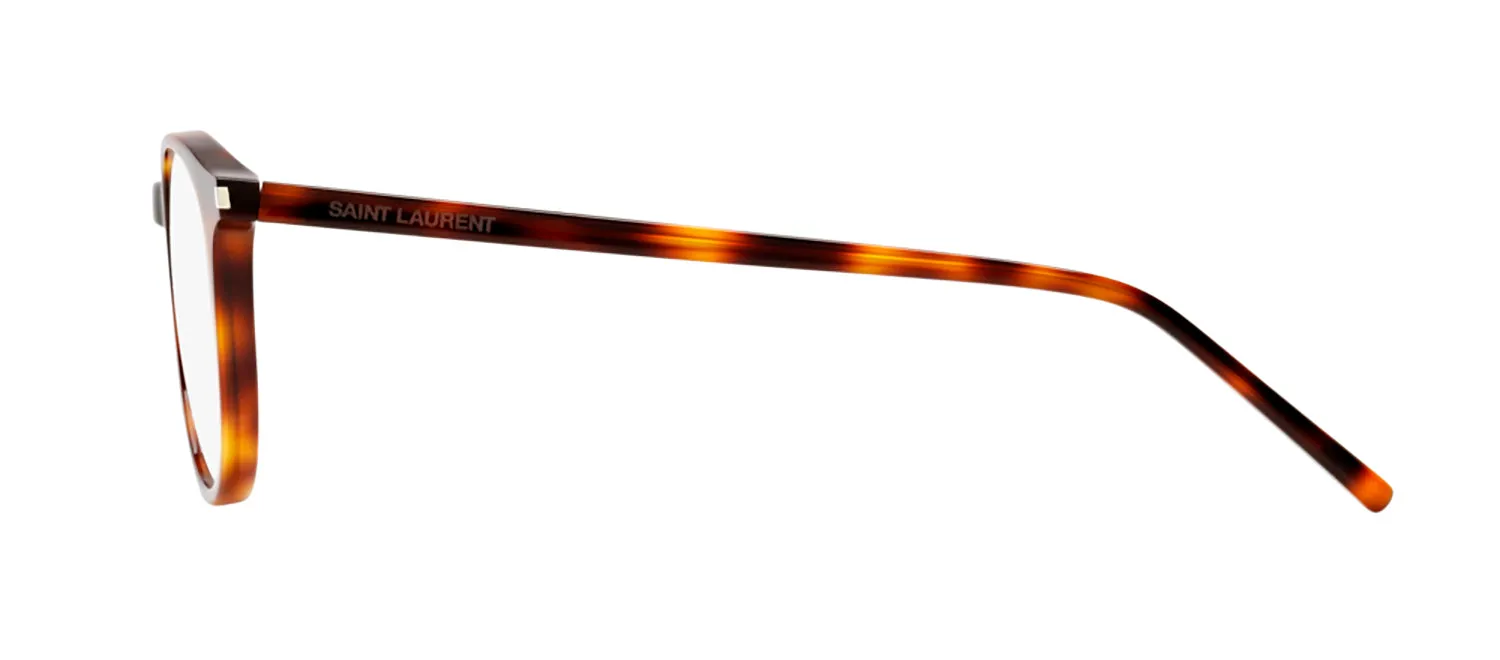 Saint Laurent SL 106 002 Round Acetate Havana Eyeglasses with Demo Lens