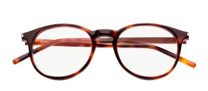 Saint Laurent SL 106 002 Round Acetate Havana Eyeglasses with Demo Lens