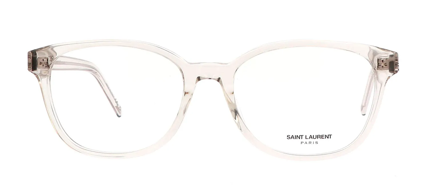 Saint Laurent SL M113O 004 Rectangle Plastic Beige Eyeglasses with Clear Lens