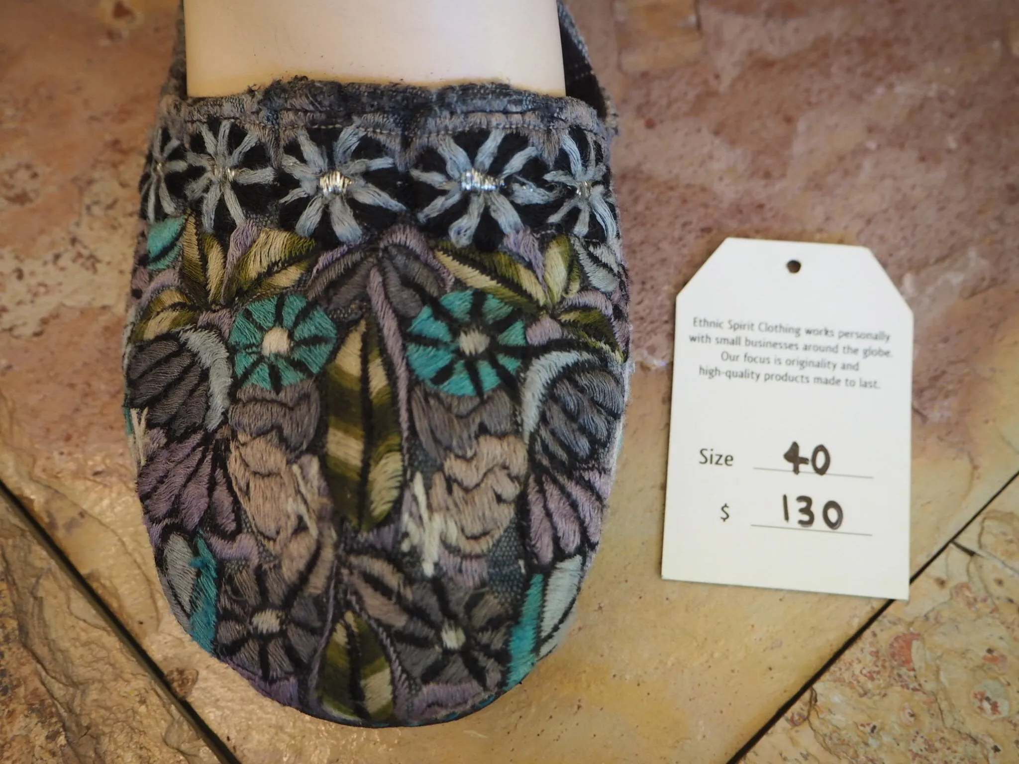 Size 40 Ballerina Sandals - Turquoise and Greys
