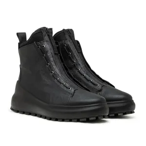 stone island leather boots (black)