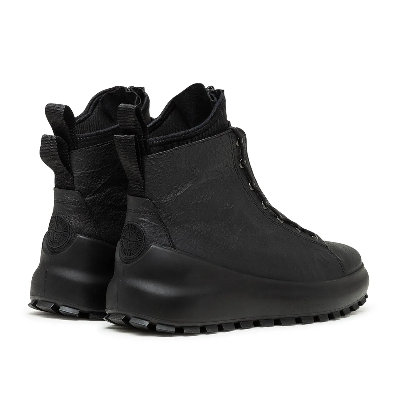 stone island leather boots (black)