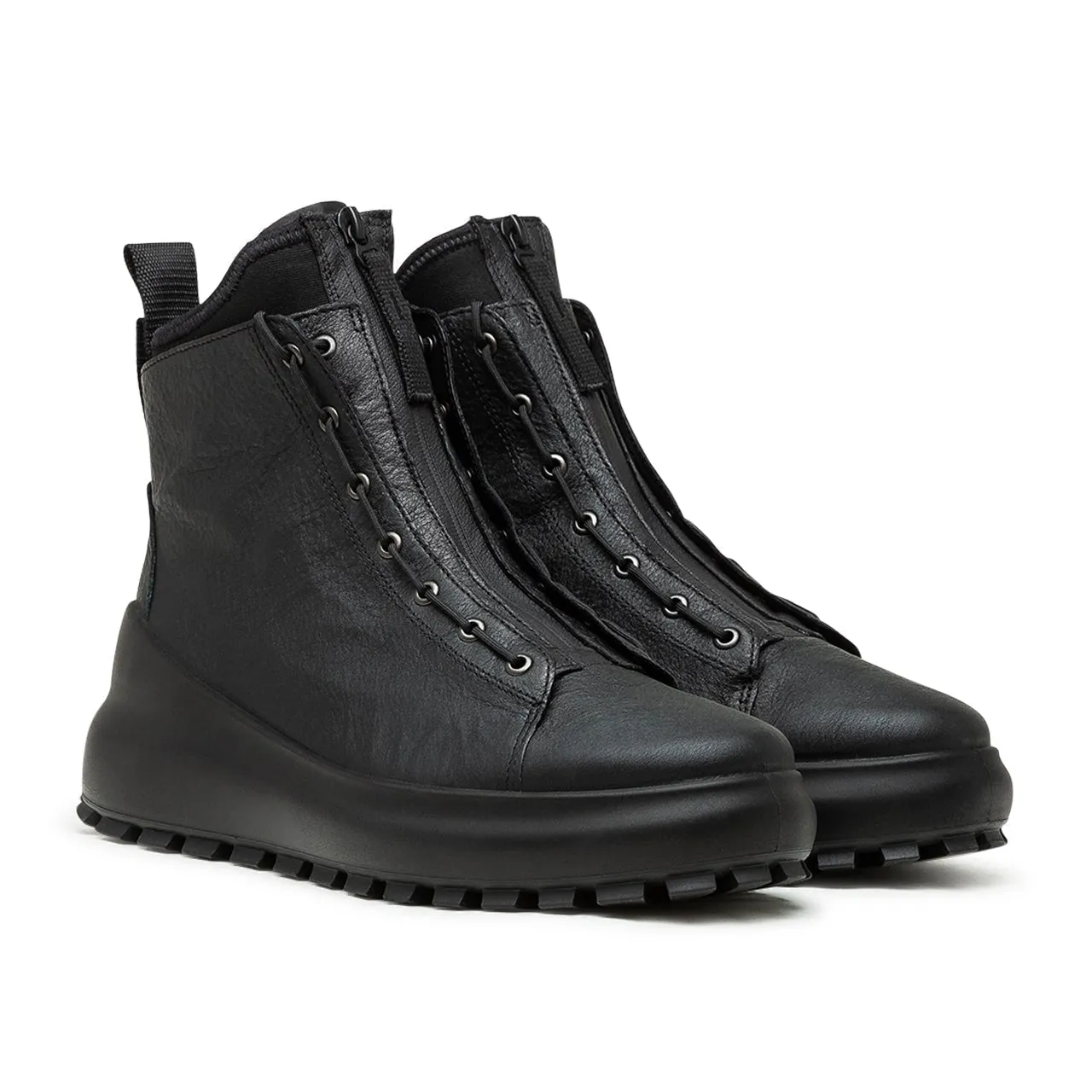 stone island leather boots (black)