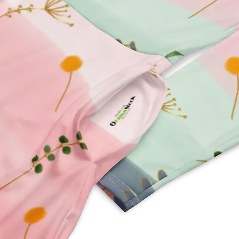 Stunning Long Sleeve Midi Pink and Green Floral Dress