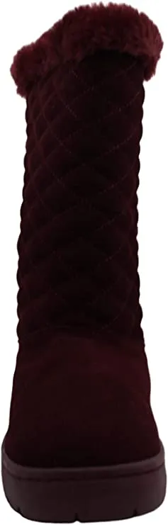 Style & Co. Womens Nickyy Leather Closed Toe Mid-Calf Cold, Wine, Size 6.0
