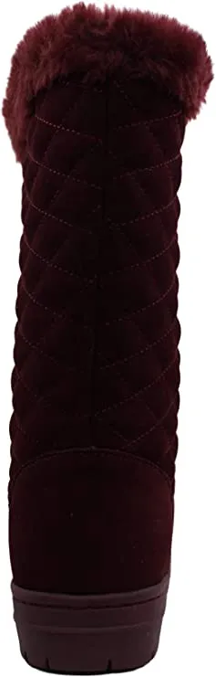 Style & Co. Womens Nickyy Leather Closed Toe Mid-Calf Cold, Wine, Size 6.0