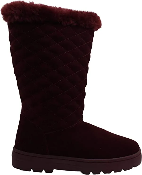 Style & Co. Womens Nickyy Leather Closed Toe Mid-Calf Cold, Wine, Size 6.0