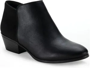 Style & Co. Women’s Smooth Faux Suede Side Zip Bootie Black Smooth/Black Micro 10