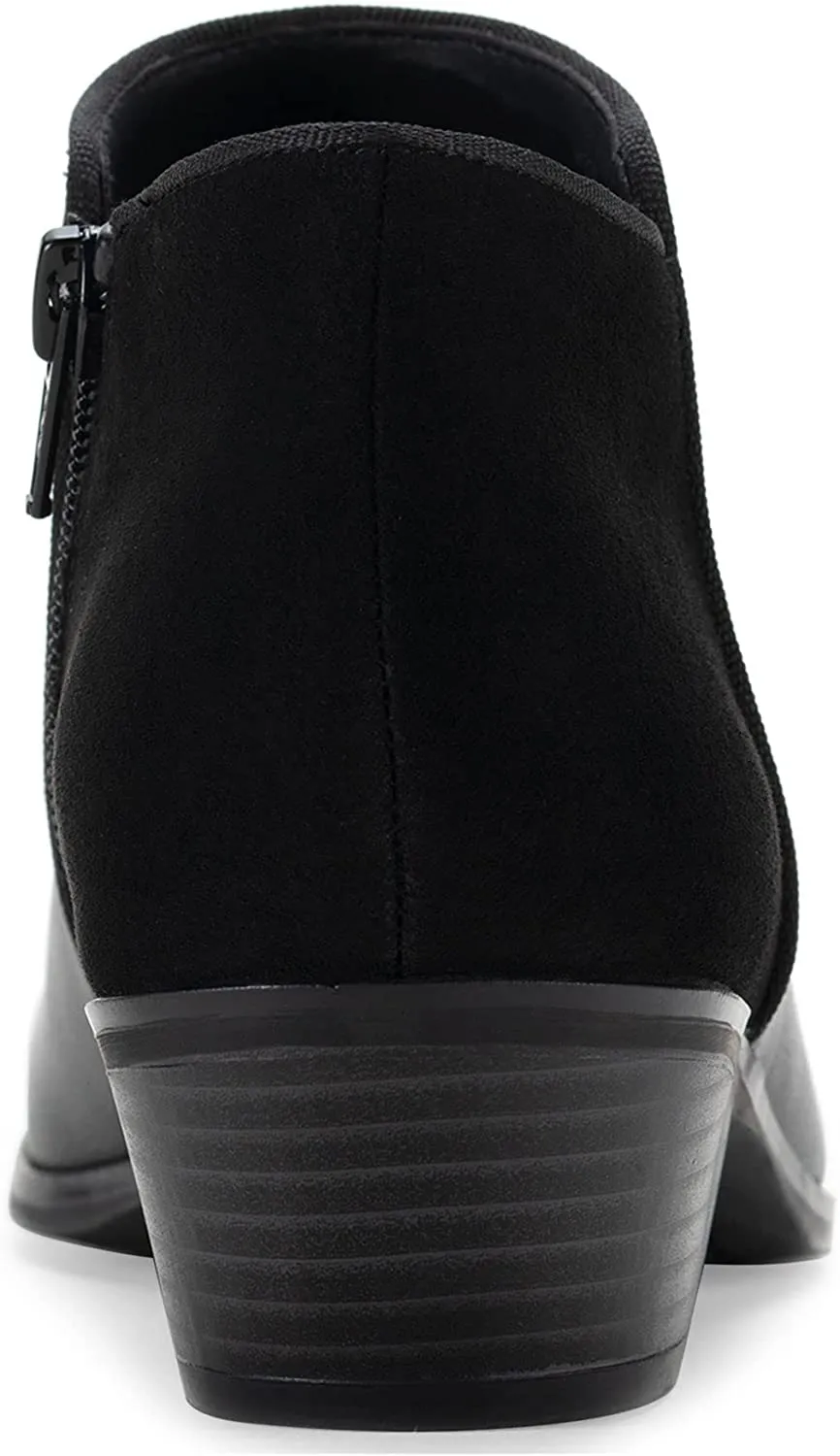 Style & Co. Women’s Smooth Faux Suede Side Zip Bootie Black Smooth/Black Micro 10