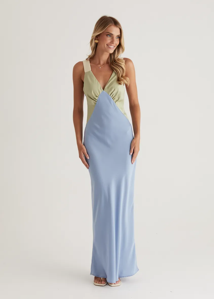 Taleena Maxi Dress - Blue Splice
