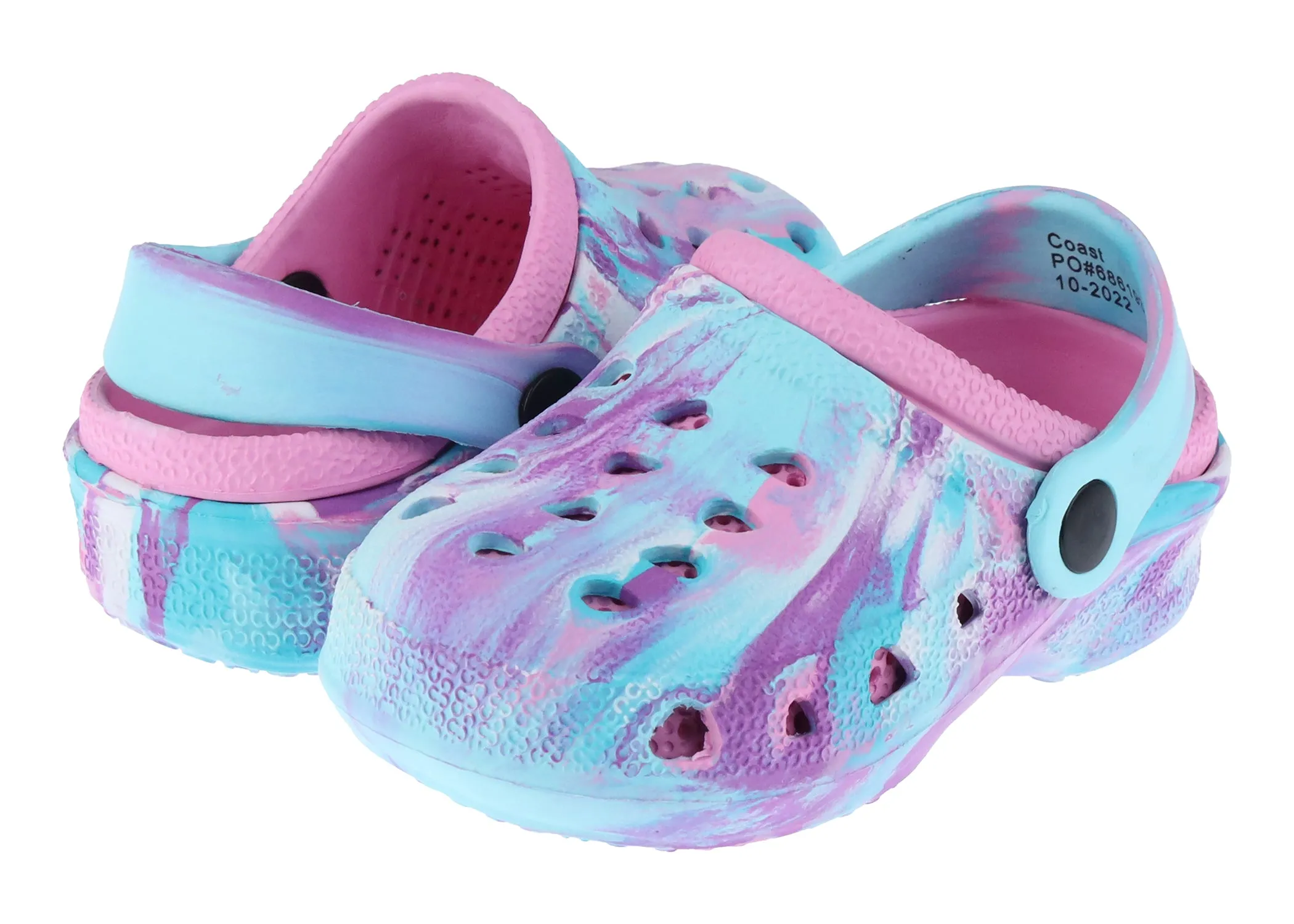 Toddler Girls Pastel Tie Dye Injected EVA Two Tone Clog
