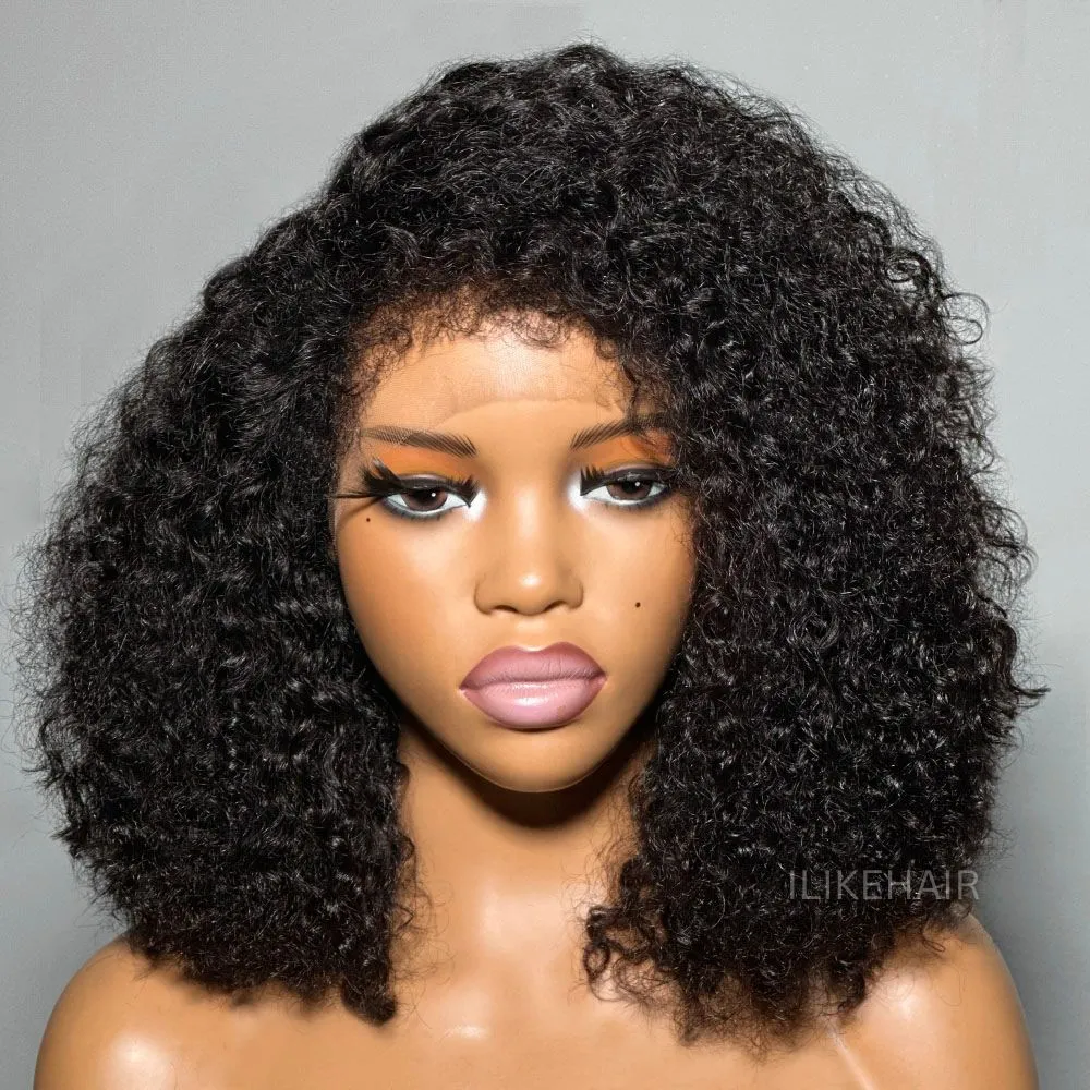 Trendy Curly With Hybrid Hairline  HD Lace Wig