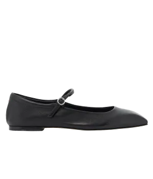 Uma Nappa Leather Ballet Flat in Black