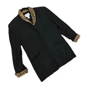 Vintage Focus 2000 by Charles Glueck Wool Leopard Collar Overcoat Jacket Fall