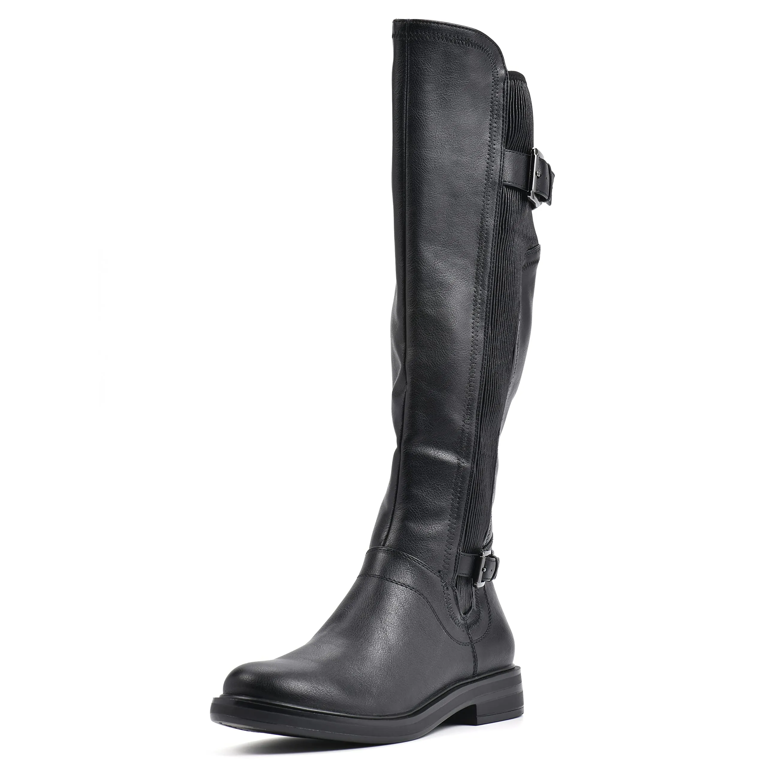 White Mountain Women's Meditate Knee High Boot, Black/Smooth, 7.5