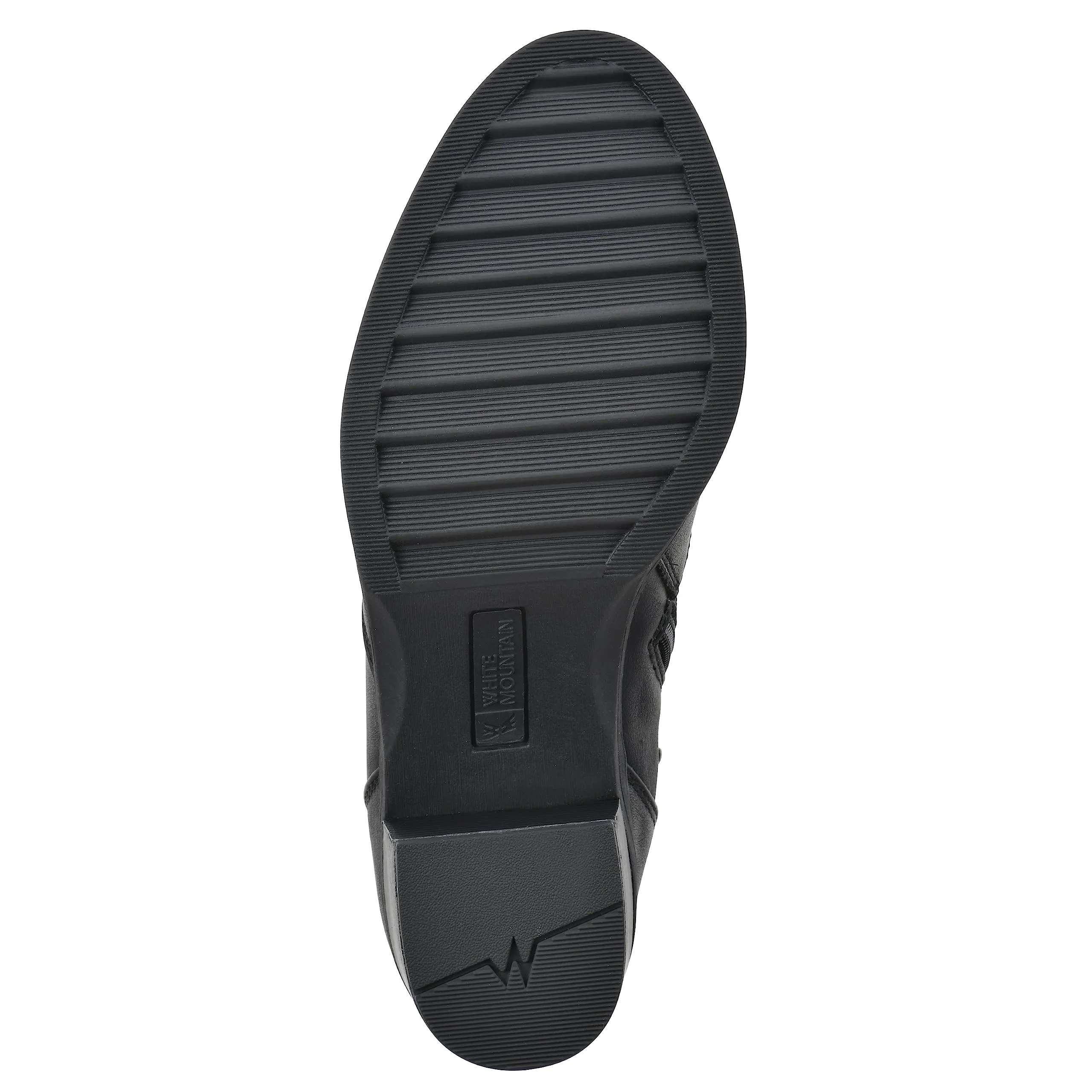 WHITE MOUNTAIN Women's Shoes Dessert Block Heel Bootie, Black/Smooth, 9.5 M