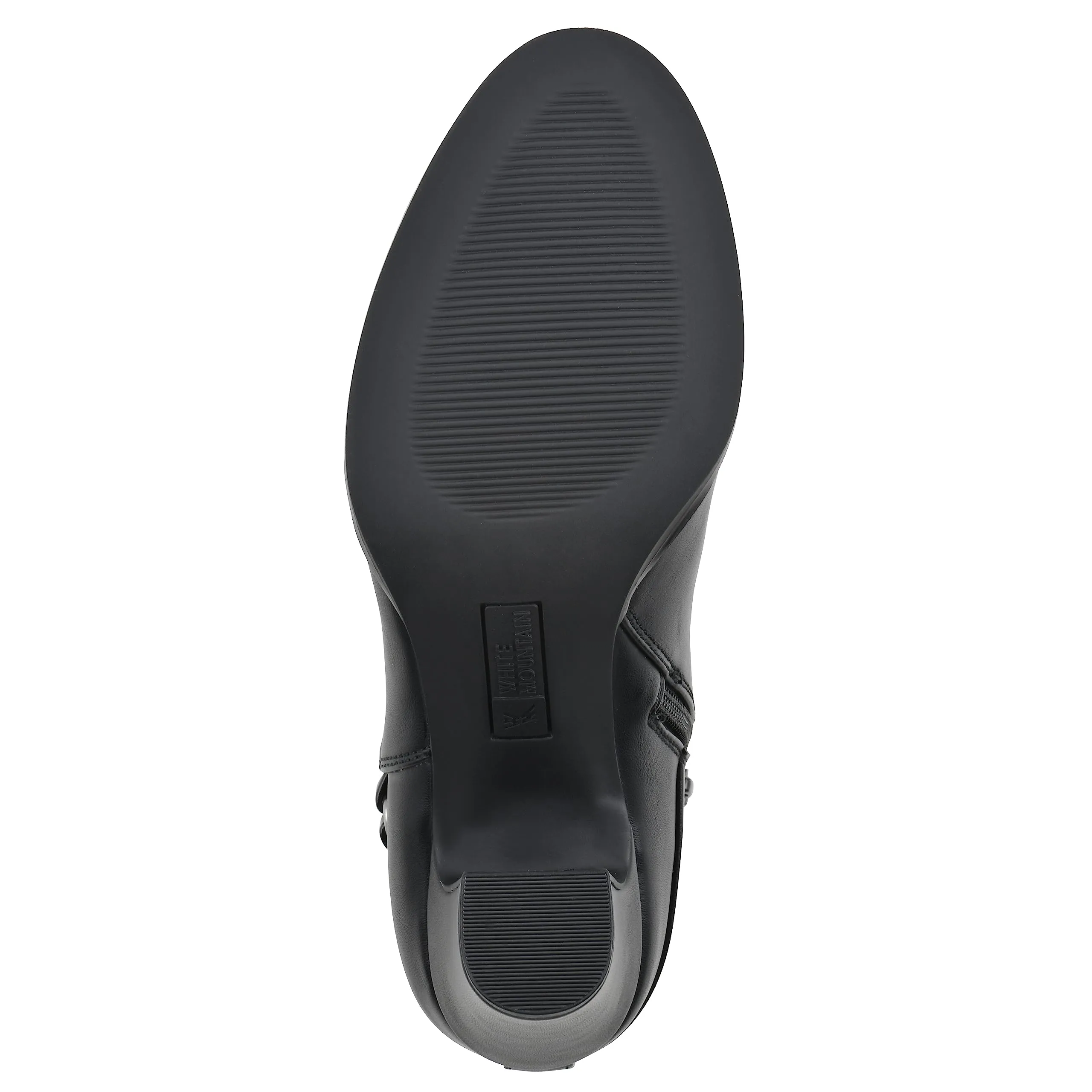 WHITE MOUNTAIN Women's Shoes Teaser Block Heel Bootie, Black/Smooth, 9.5 M