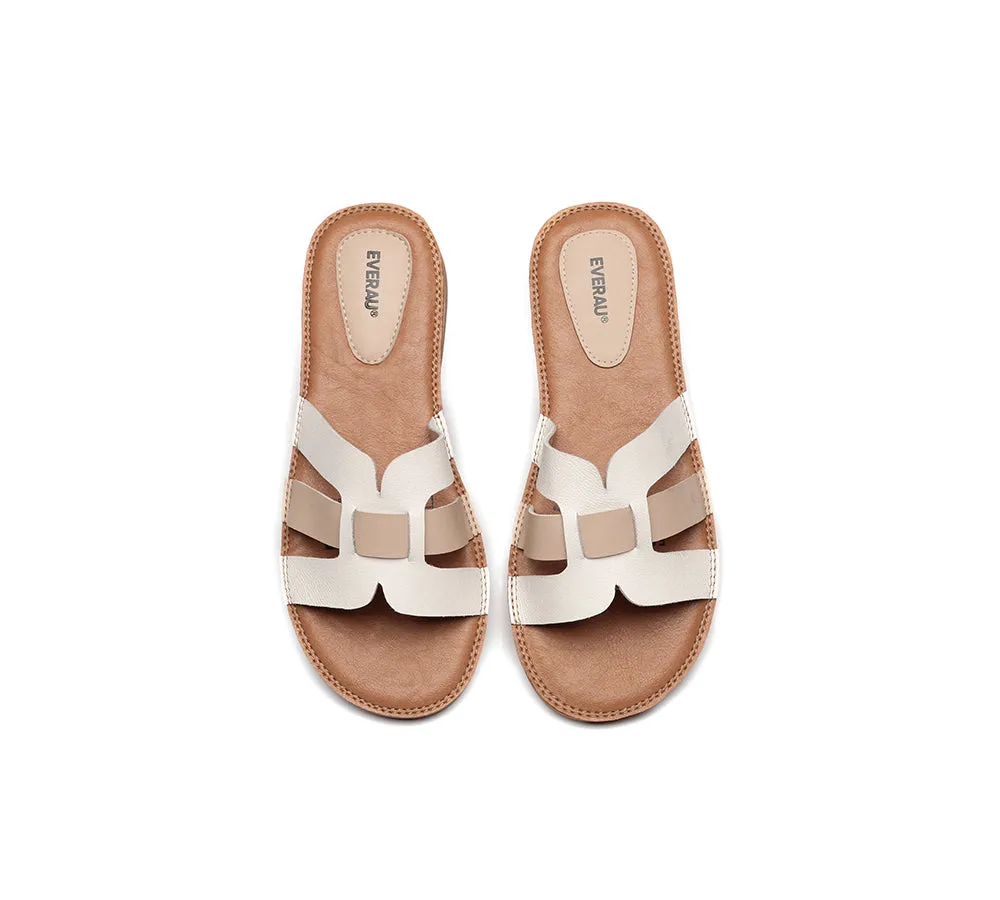 Women Leather Woven Ultra Soft Flats Slides