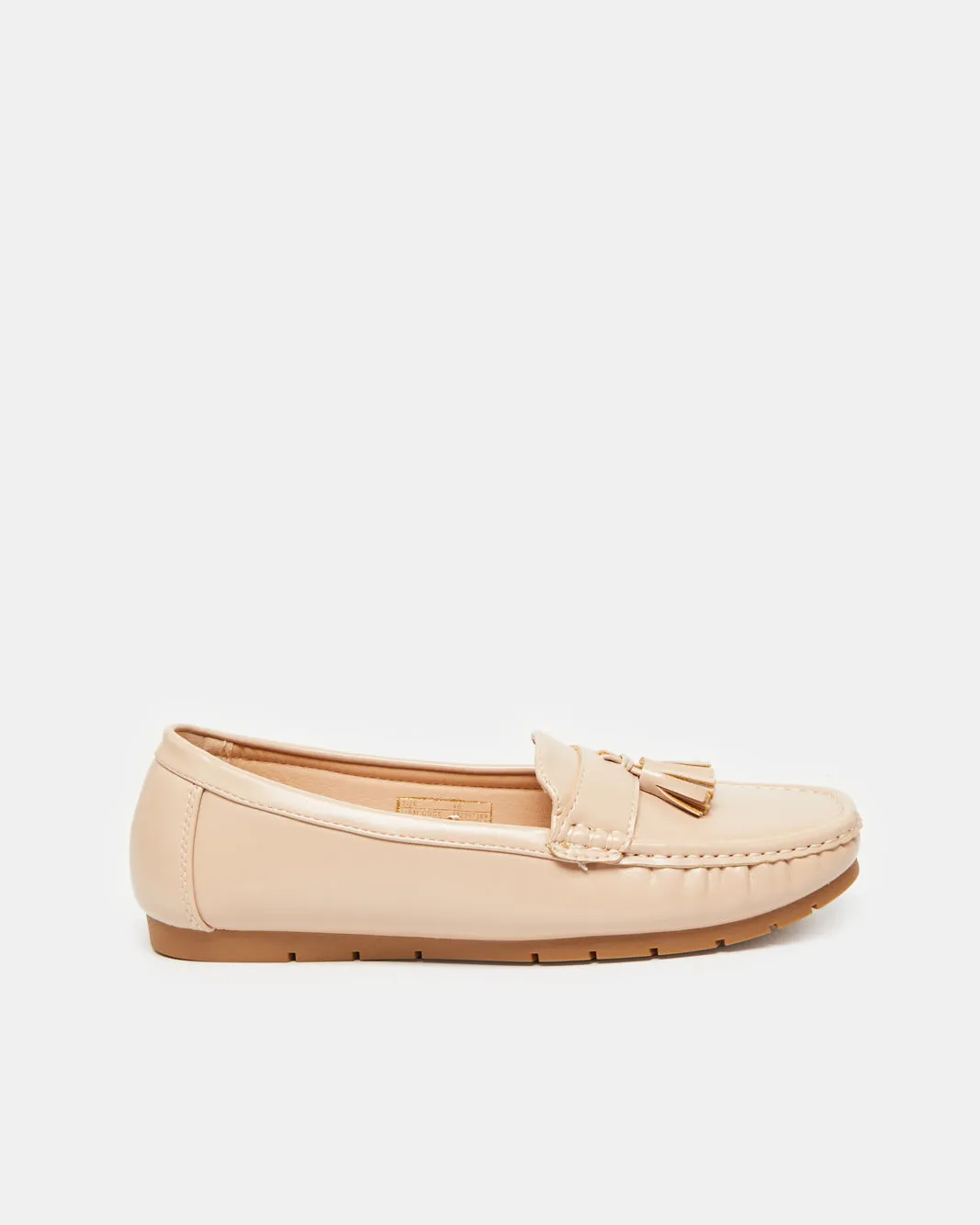 Women Pink Moccasin With Tussle Upper