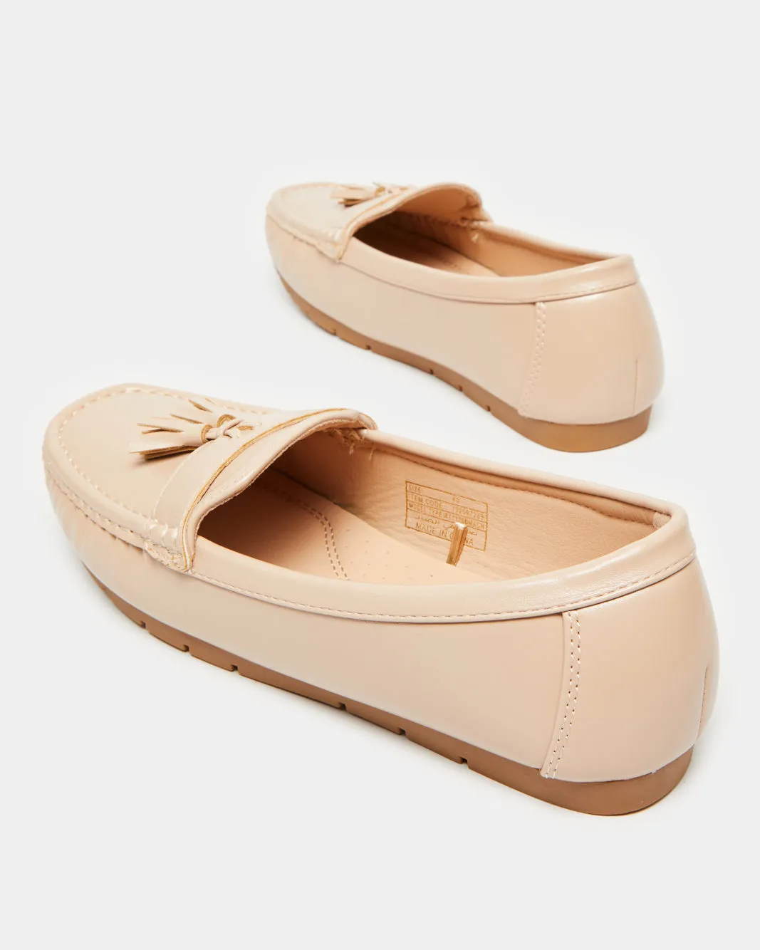 Women Pink Moccasin With Tussle Upper