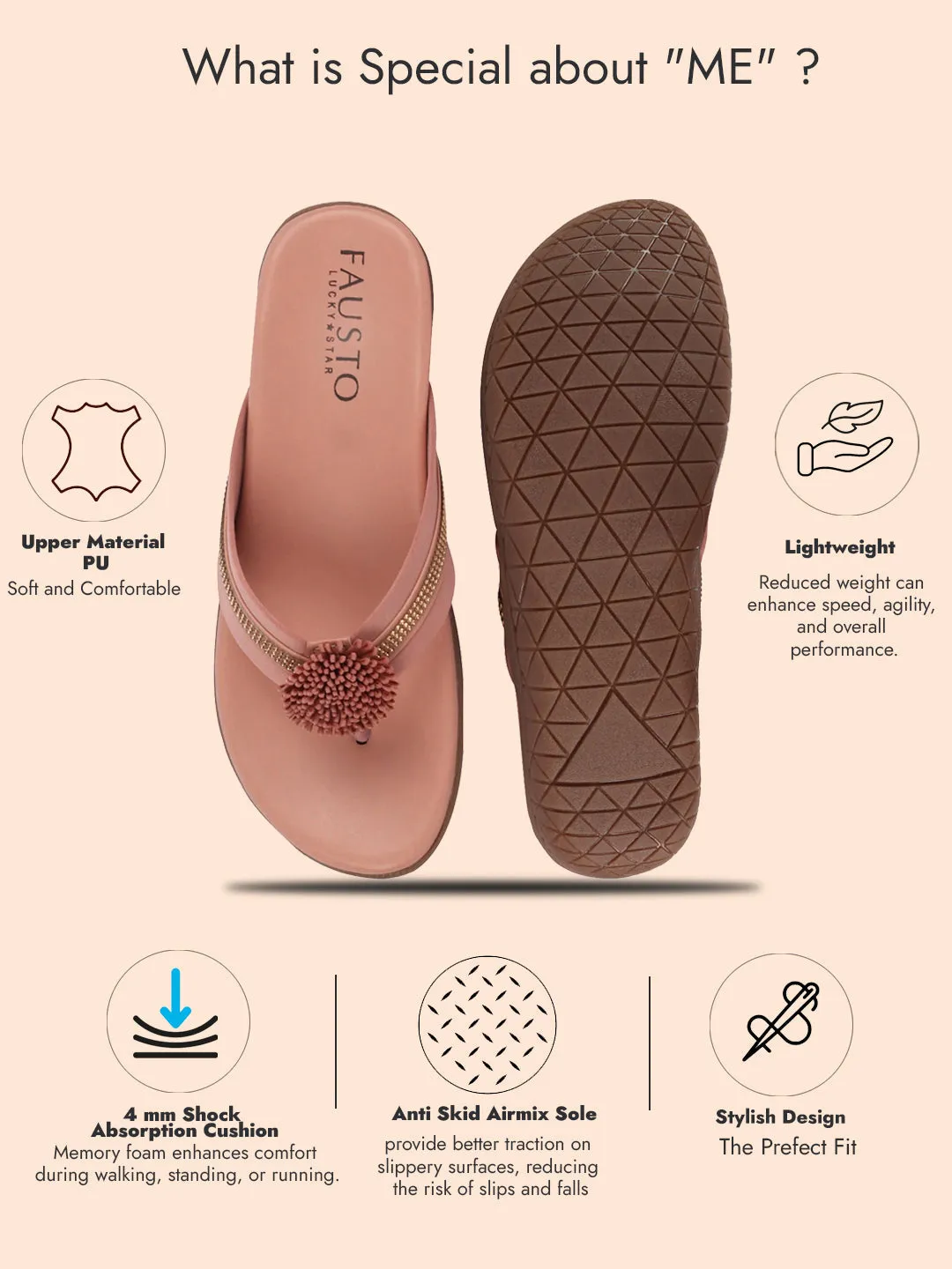 Women Pink Shiny Beads T-Strap Slipper With Cushioned Footbed|Party|Office Wear|Weekend