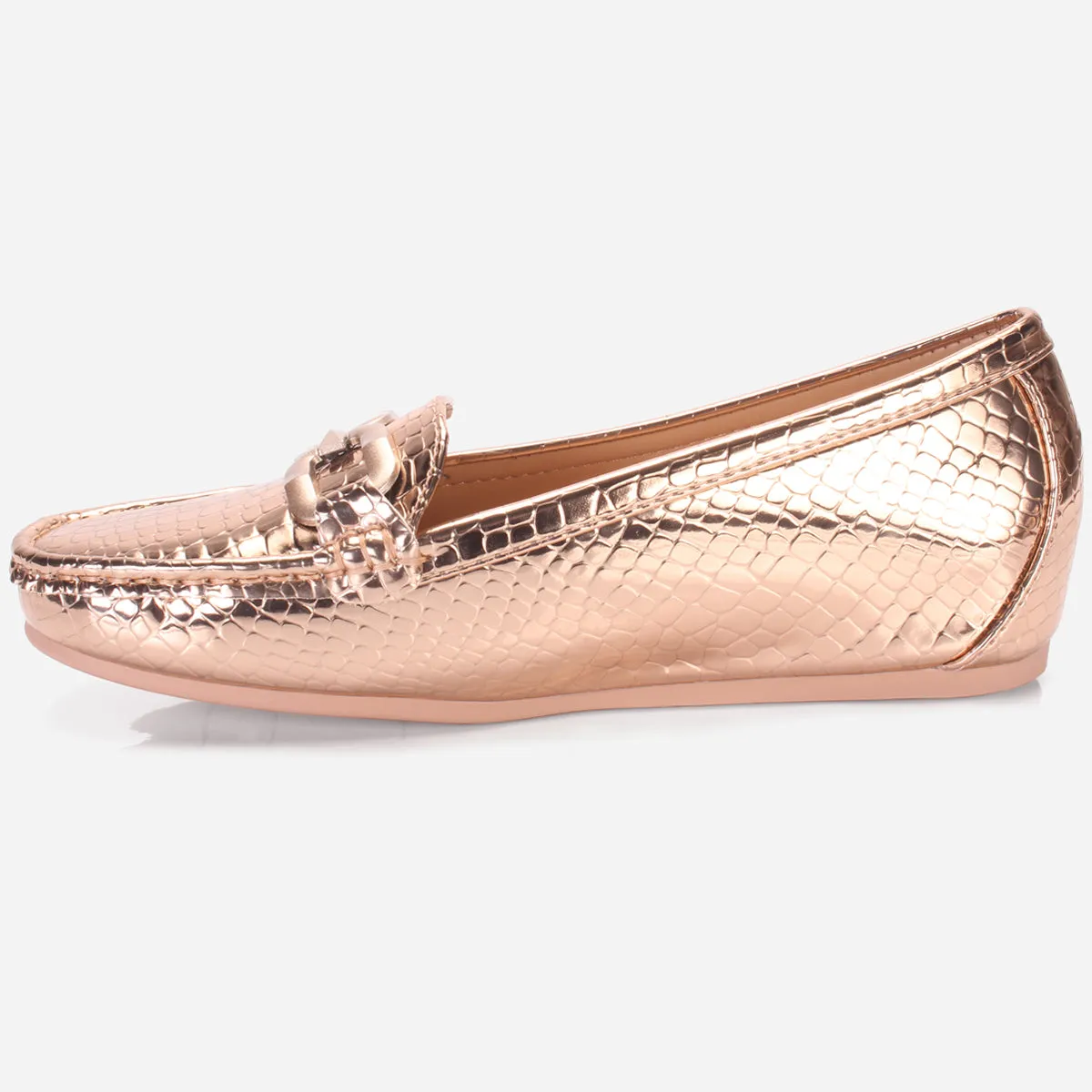 Womens "ELENA" Wedge Comfy Slide In Moccasins