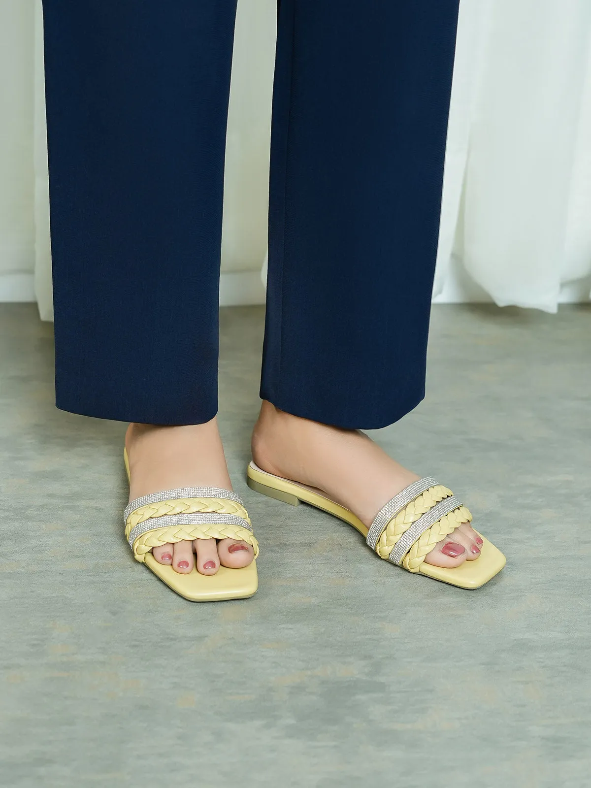 Womens "STEPCHIC" Flat Casual Slippers