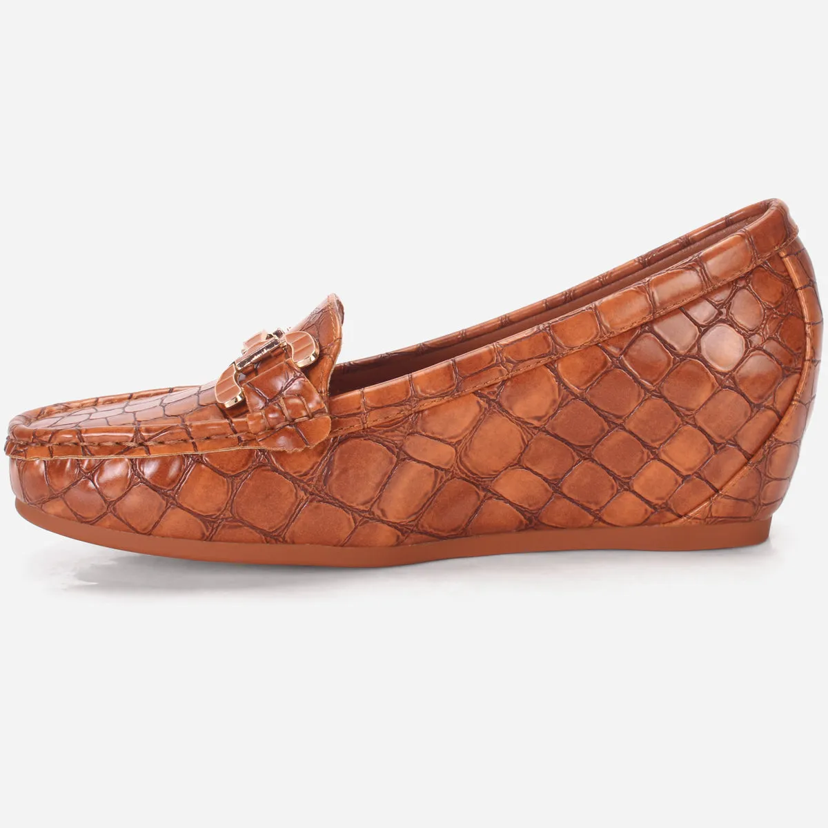 Womens "VIRONA" Wedge Comfy Slide In Moccasins