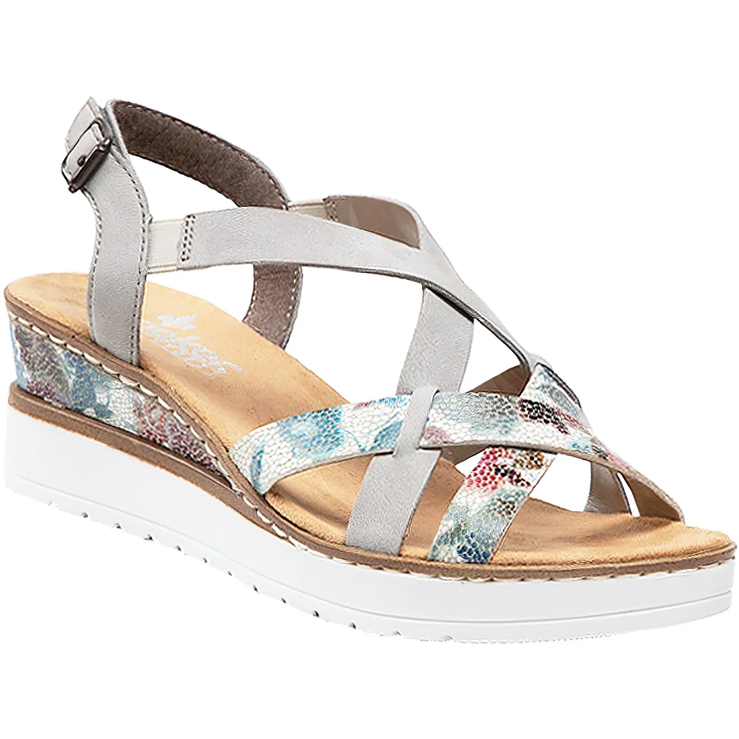 Women's Rieker V3809-90 Fanni 09 White Multi/Cement Synthetic