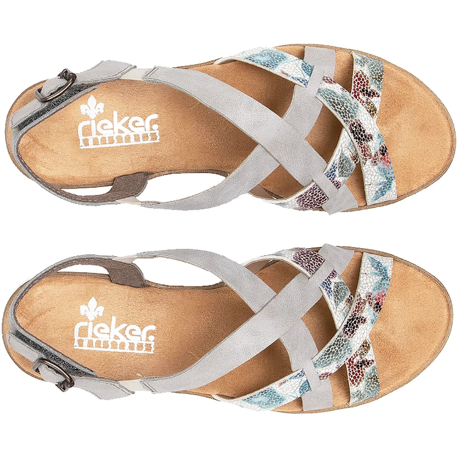 Women's Rieker V3809-90 Fanni 09 White Multi/Cement Synthetic