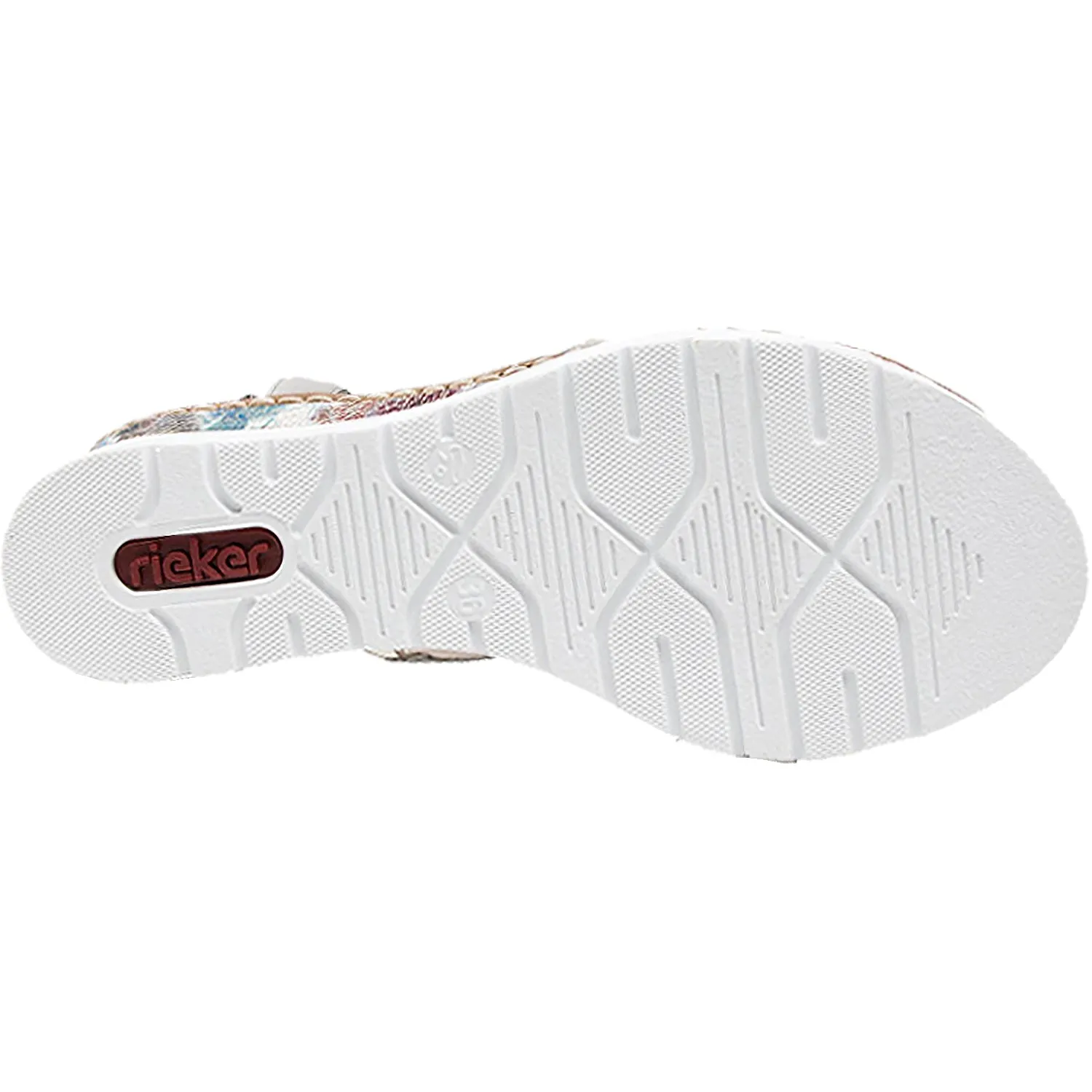 Women's Rieker V3809-90 Fanni 09 White Multi/Cement Synthetic