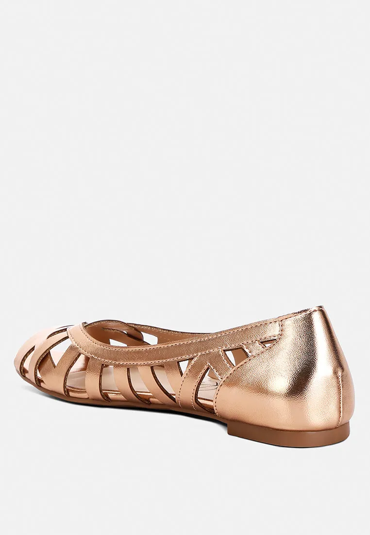 Woven Peep Toe Flats By Ruw